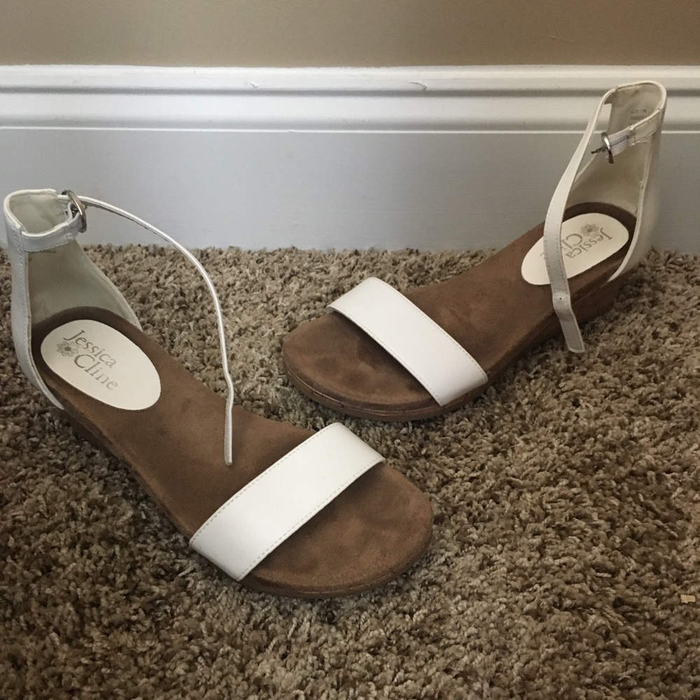 White, Jessica Cline wedges.